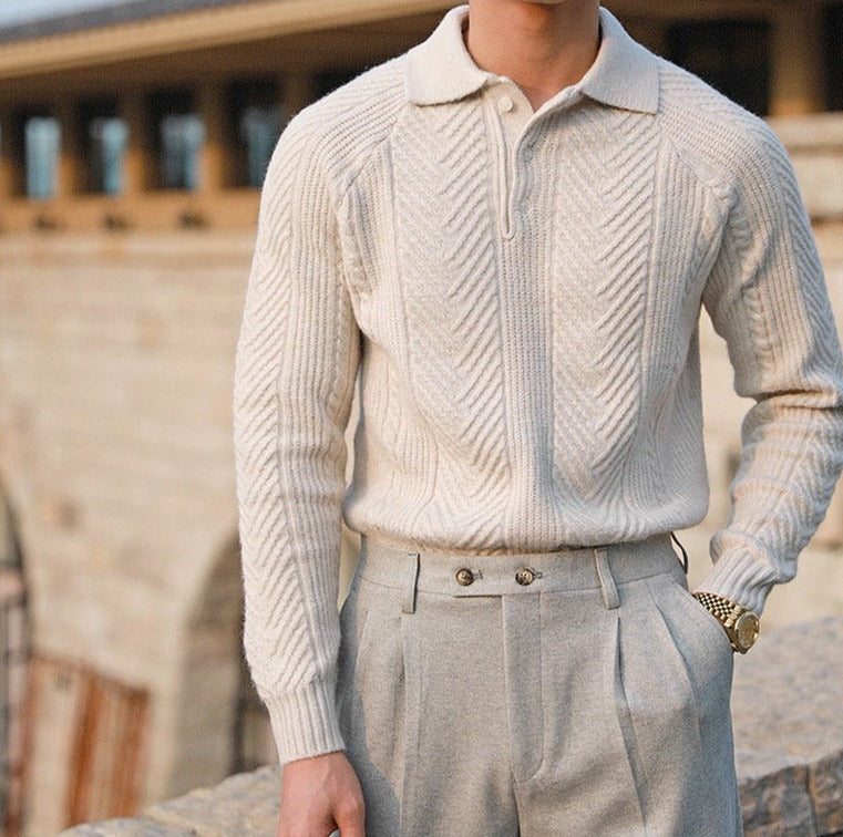 Belmont Patten Knitted Long Sleeve Polo Shirt