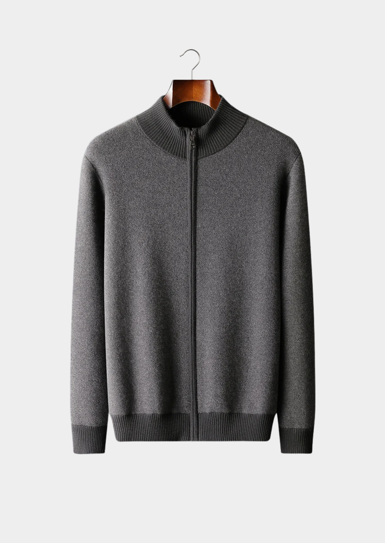 Belmont Cashmere Jacquard Zip Cardigan