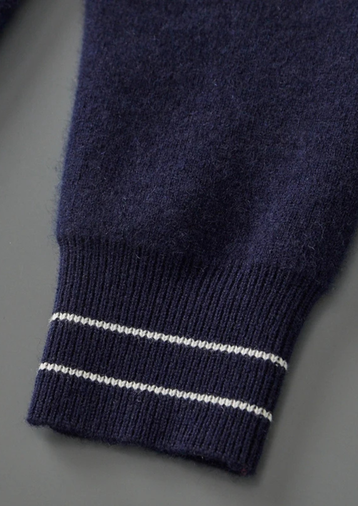 BELMONT WOOL TWO-TONE POLO CARDIGAN