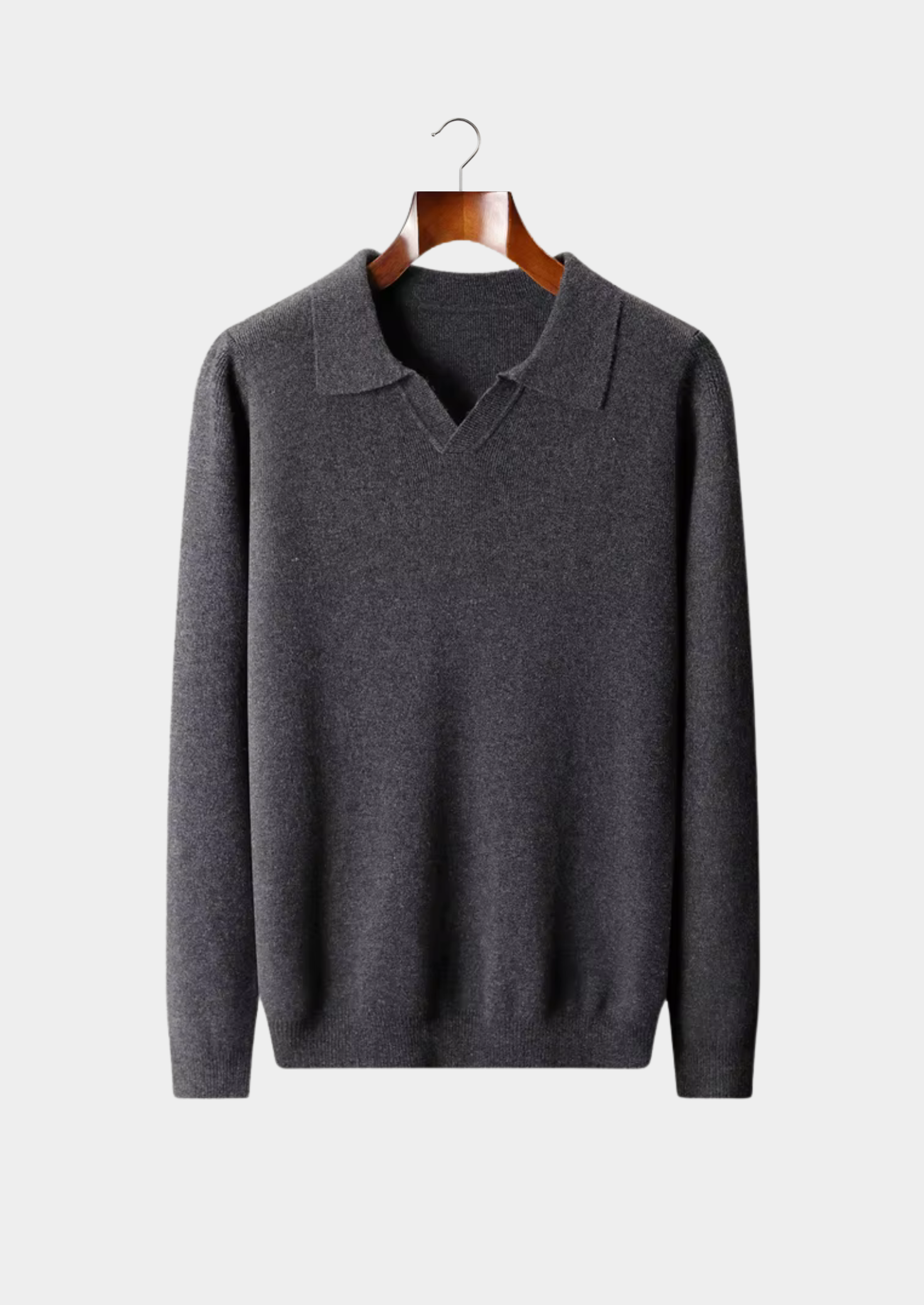 BELMONT WOOL RIBBED BUTTONLESS POLO