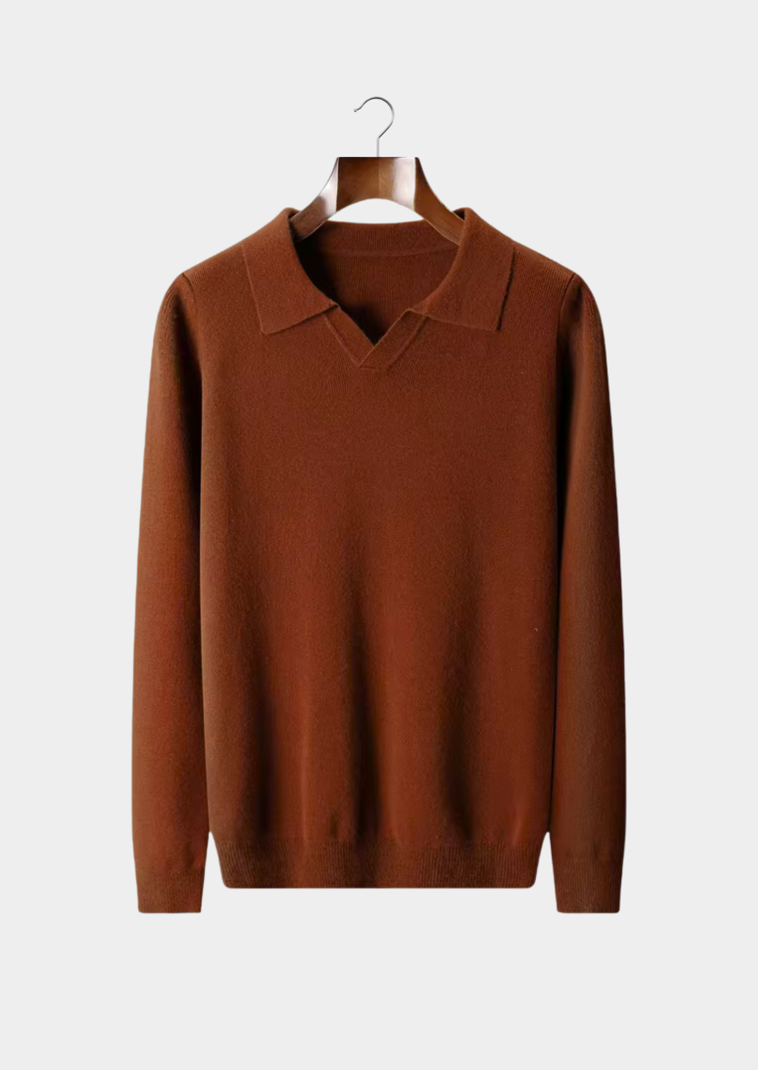 BELMONT WOOL RIBBED BUTTONLESS POLO