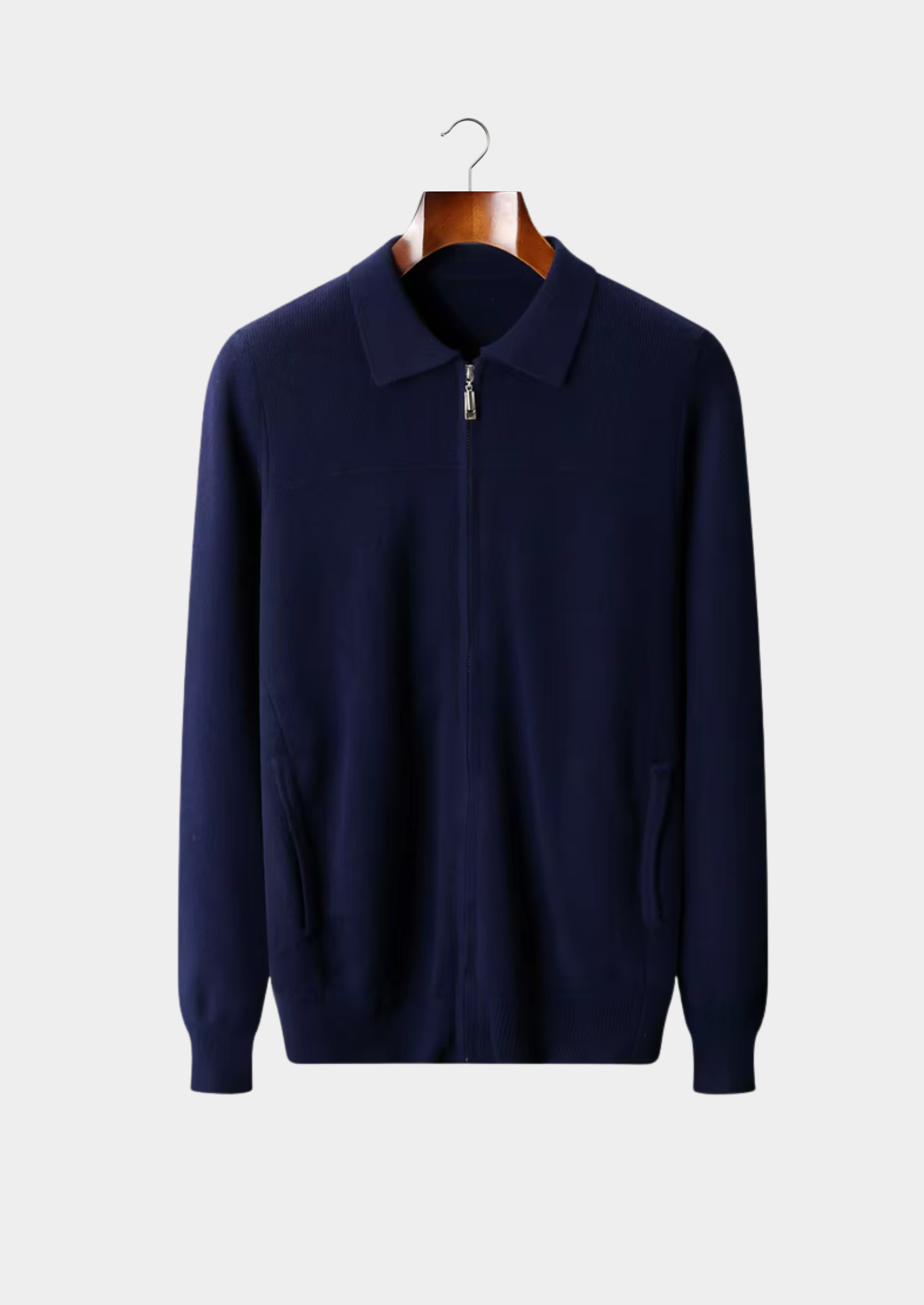 Belmont Wool Ribbed Polo Cardigan