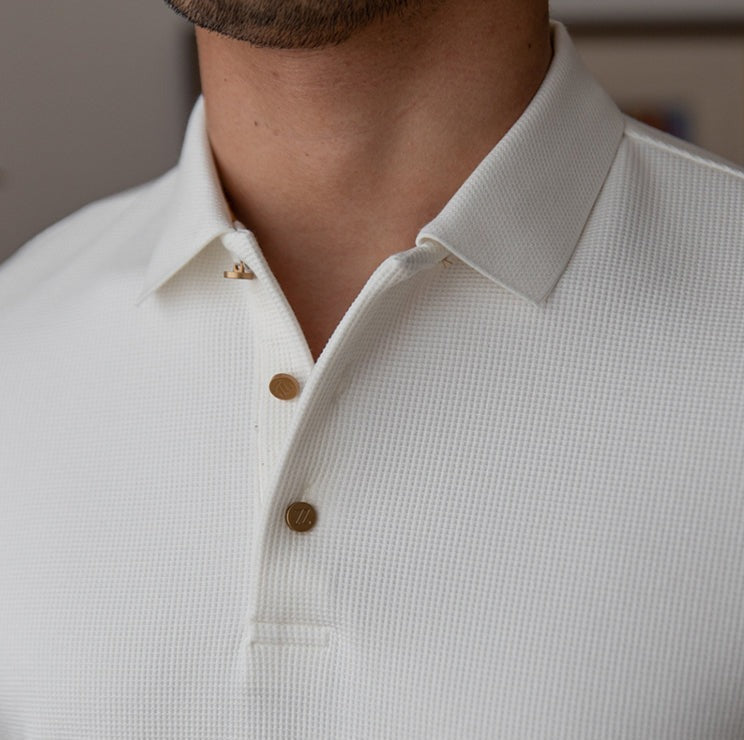 Belmont Knit Cotton Blend Long Sleeve Polo