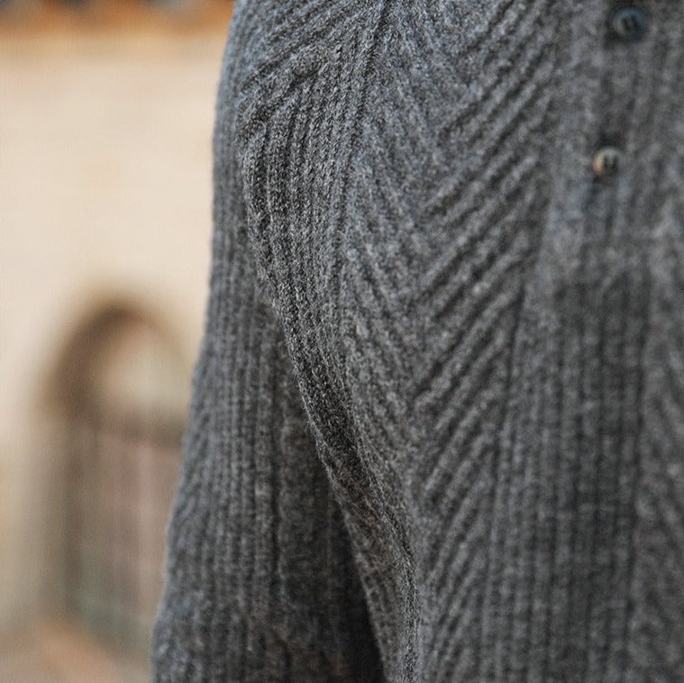 Belmont Patten Knitted Long Sleeve Polo Shirt