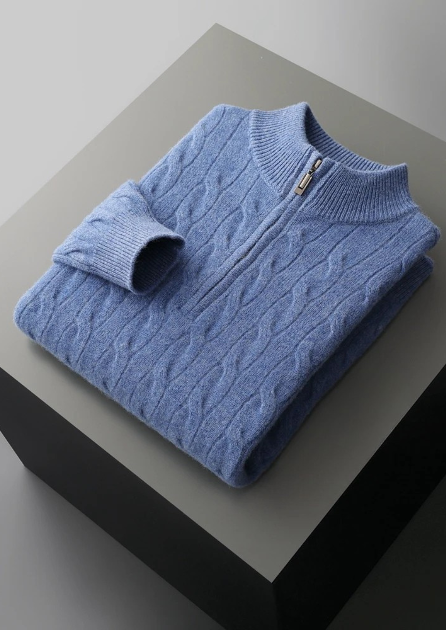 BELMONT WOOL CABLE HALF ZIP