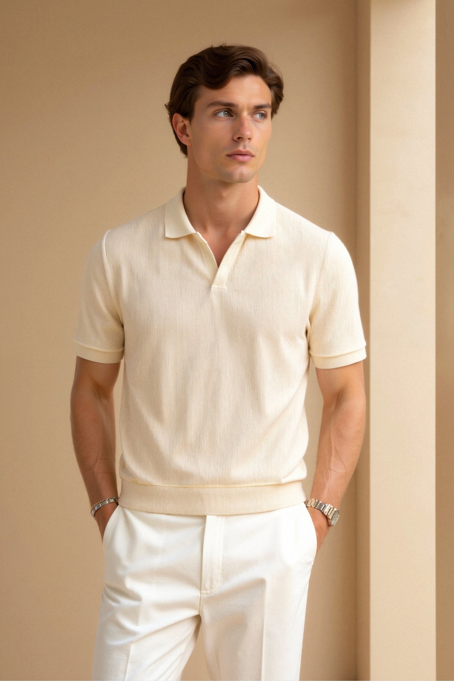 Belmont Woolen Structure Polo T-Shirt