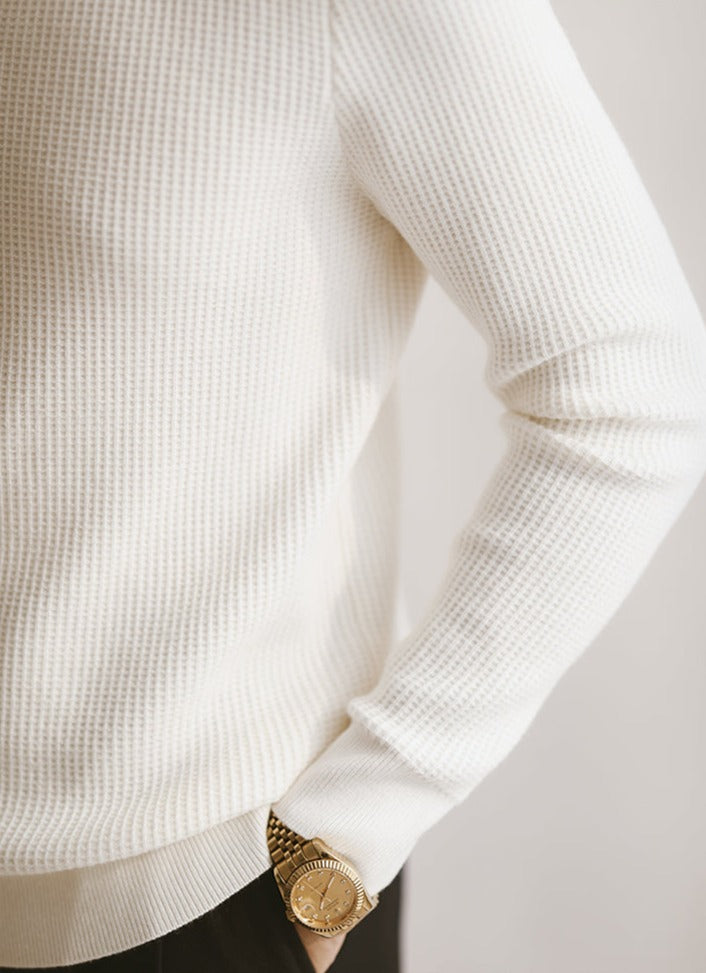 Belmont Buttonless Knit Long Sleeve Polo Shirt