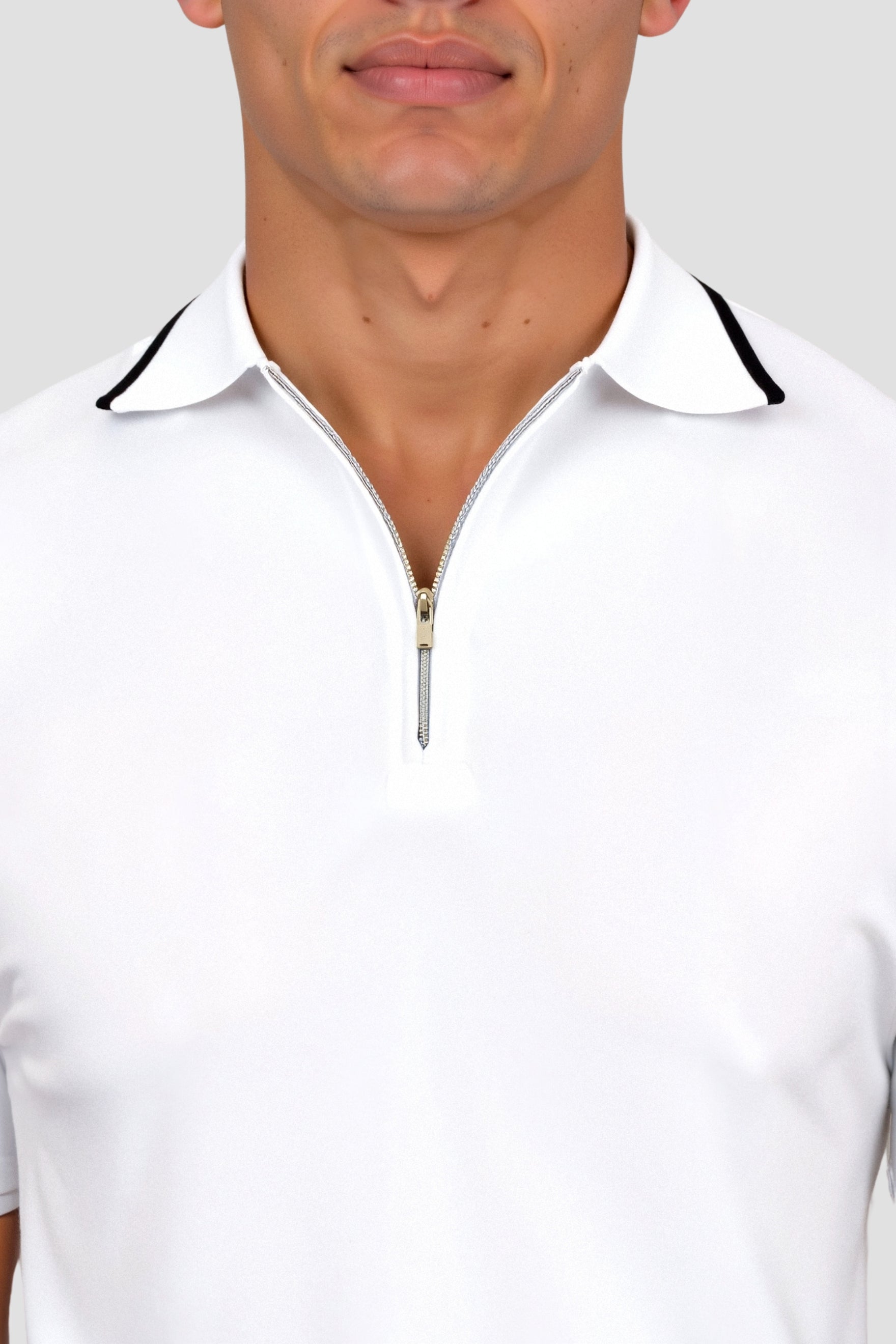 Belmont Knitted Quarter Zip Golf Polo
