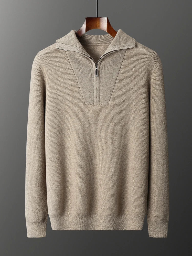 Belmont Cashmere Half Zip Sweater