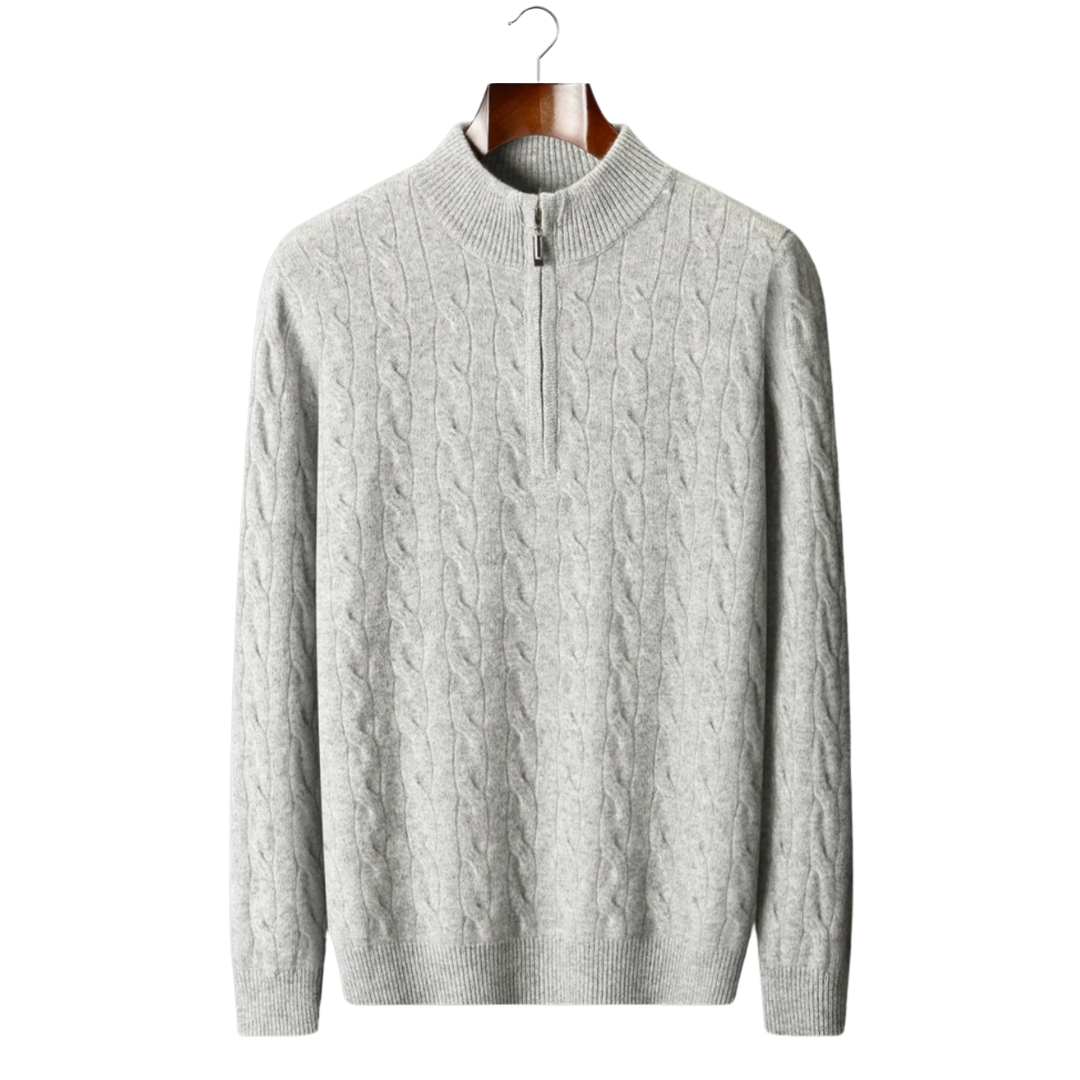 BELMONT WOOL CABLE HALF ZIP