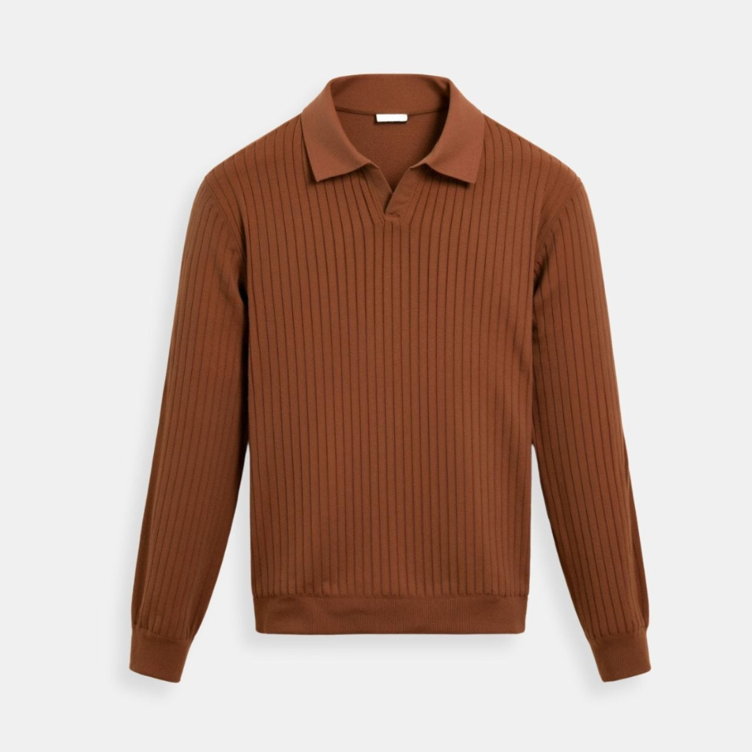 Belmont Striped Long Sleeve Polo