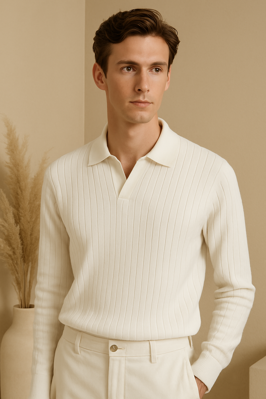 Belmont Striped Long Sleeve Polo