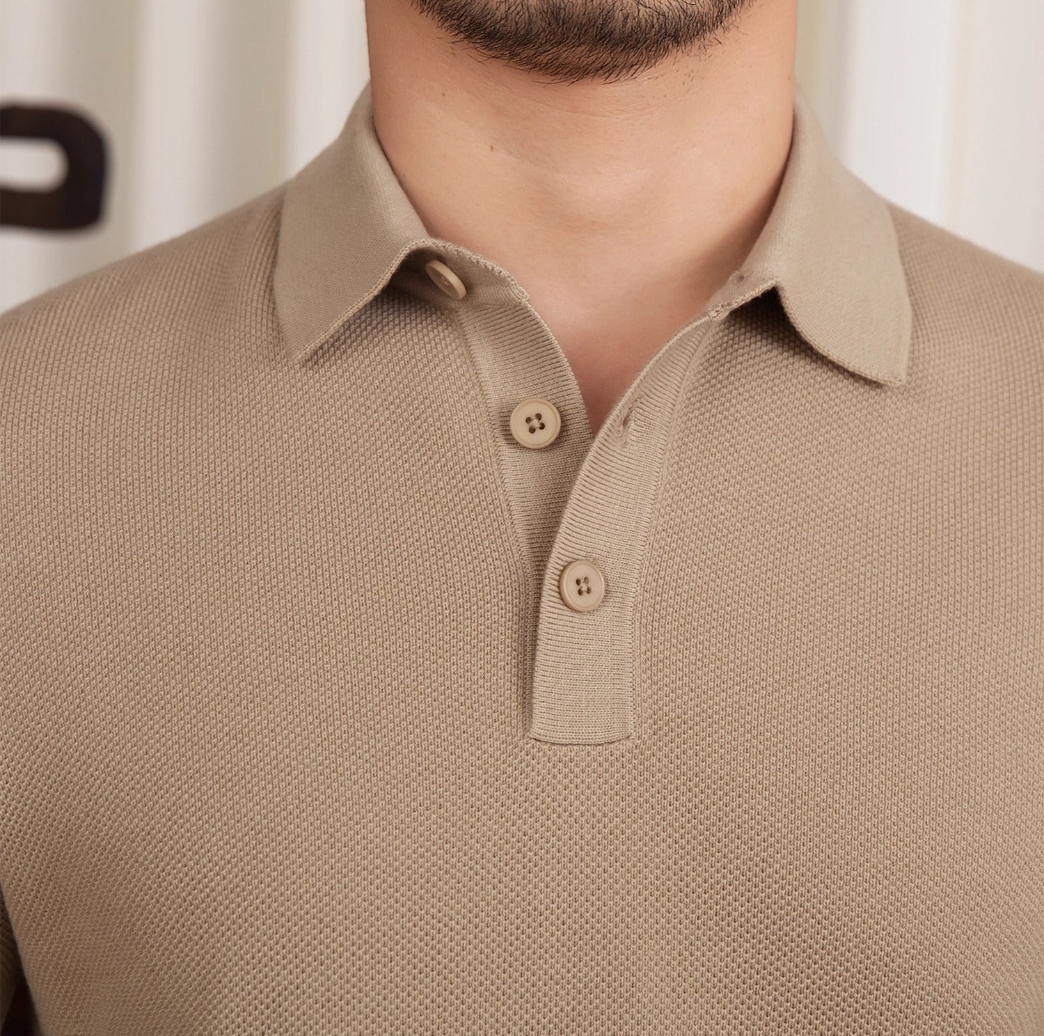 Belmont Wool Blend Long Sleeve Polo Shirt