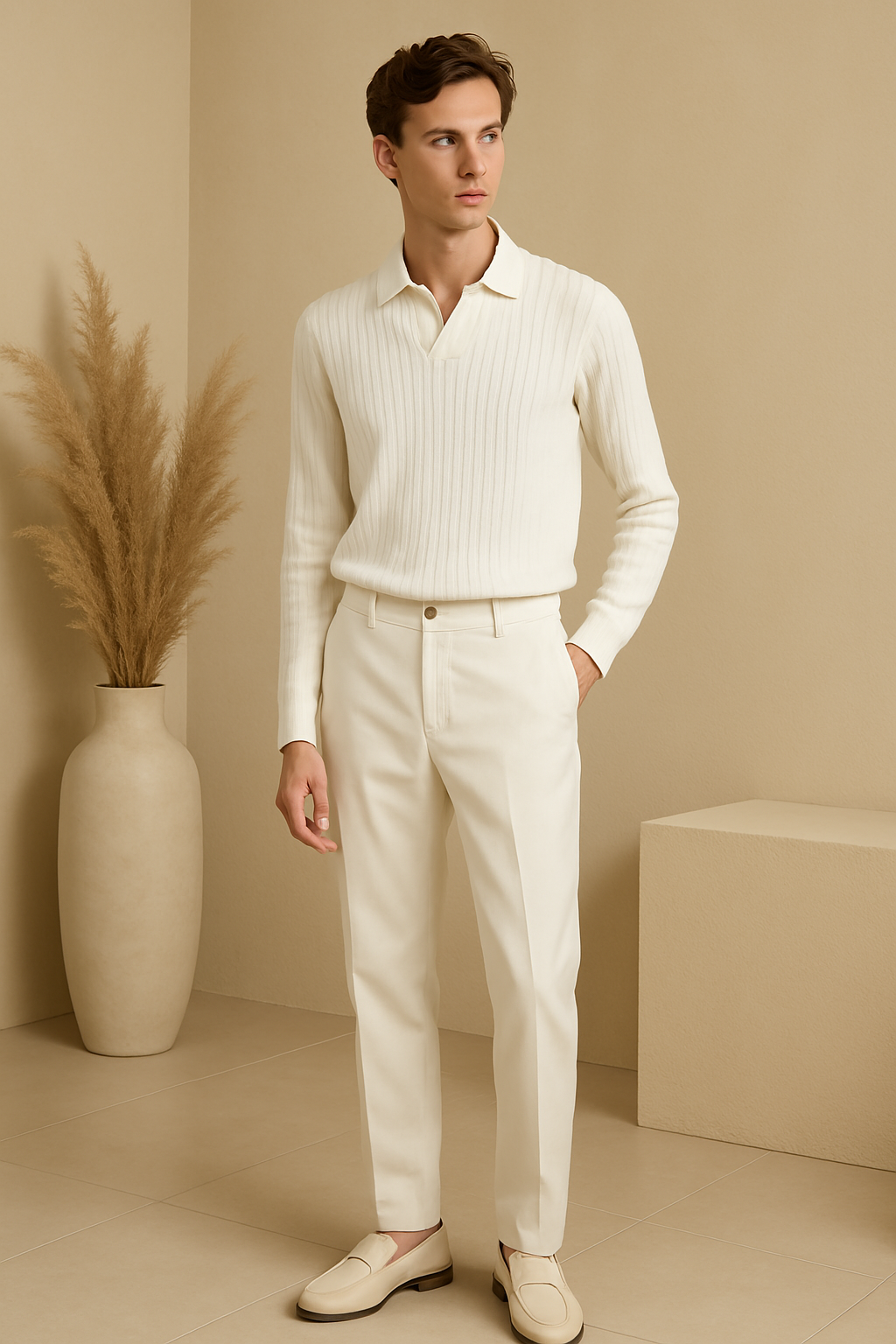 Belmont Striped Long Sleeve Polo