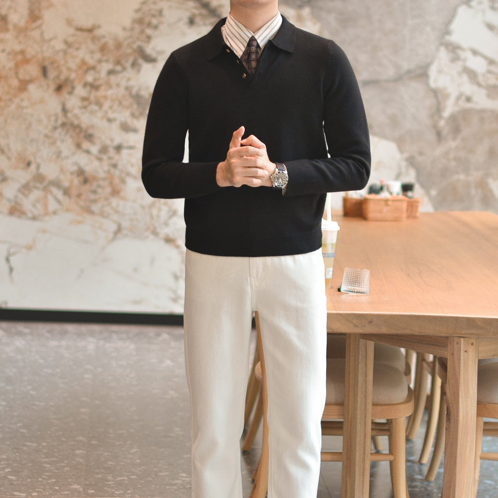 Belmont Everyday Long Sleeve Knit Polo Shirt