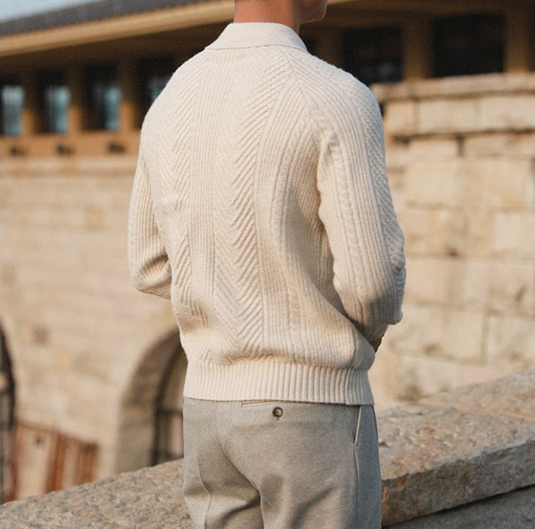 Belmont Patten Knitted Long Sleeve Polo Shirt