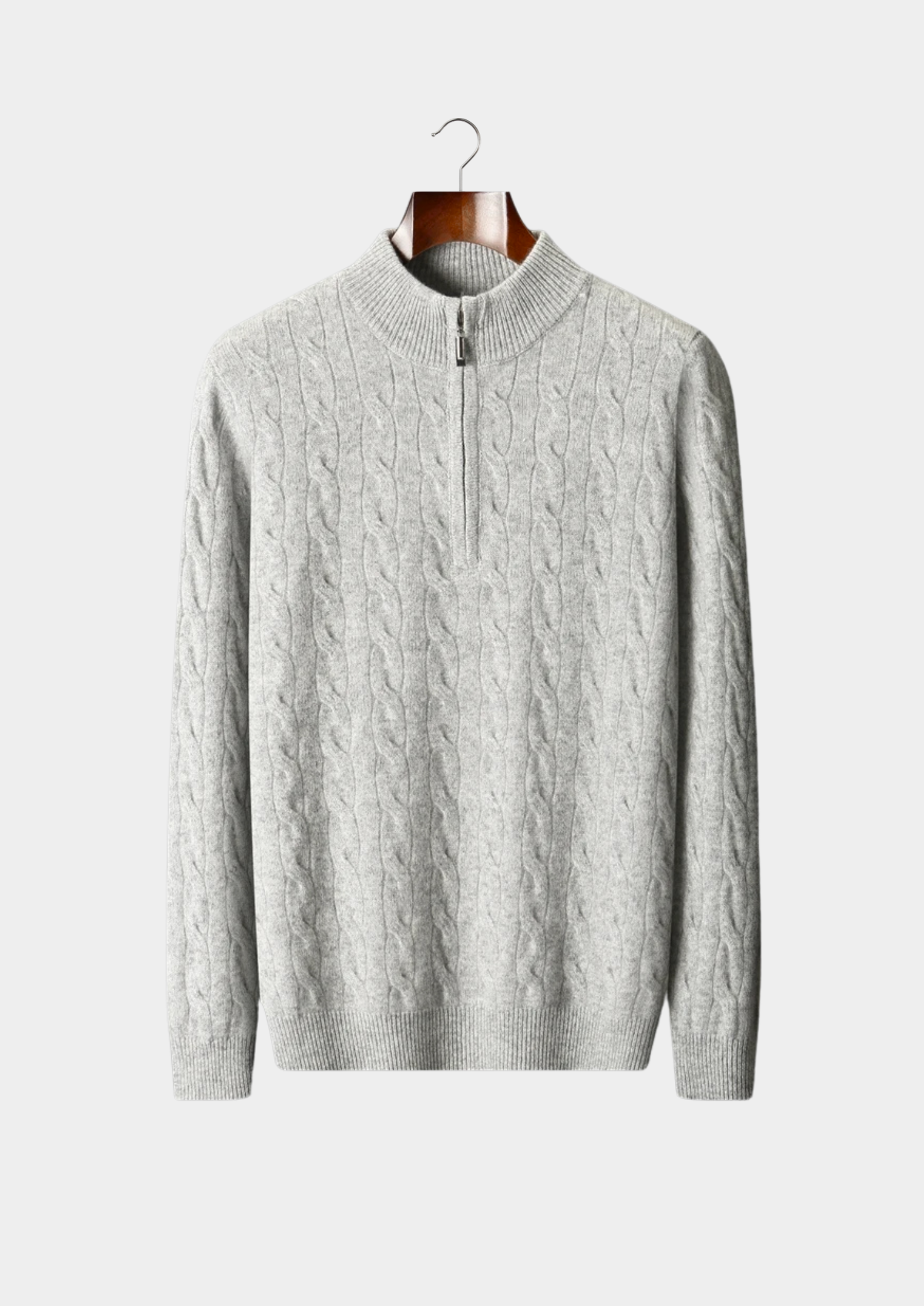 BELMONT WOOL CABLE HALF ZIP