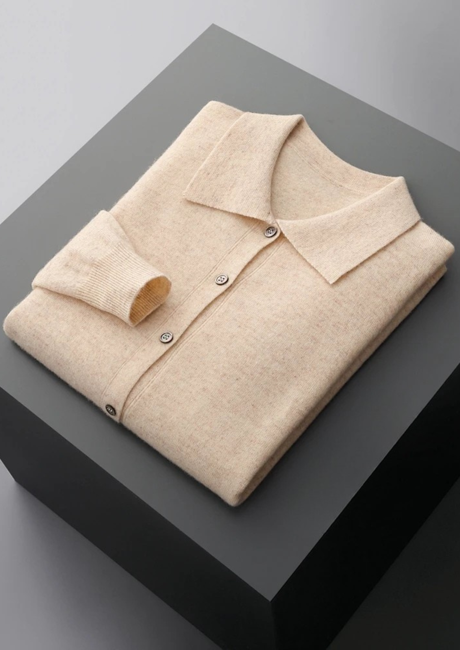 CASHMERE POLO CARDIGAN