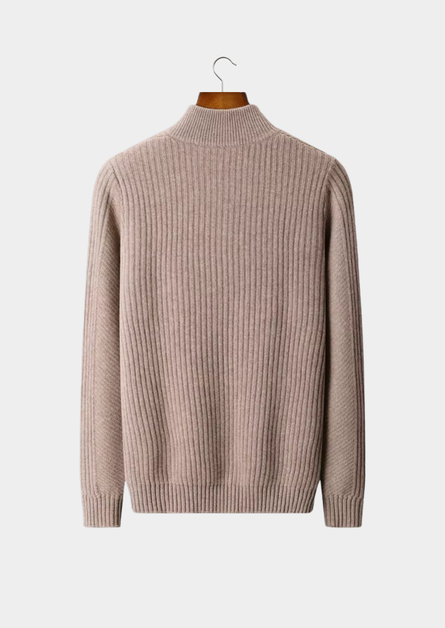 Belmont  WOOL RIBBED HENLEY SWEATER