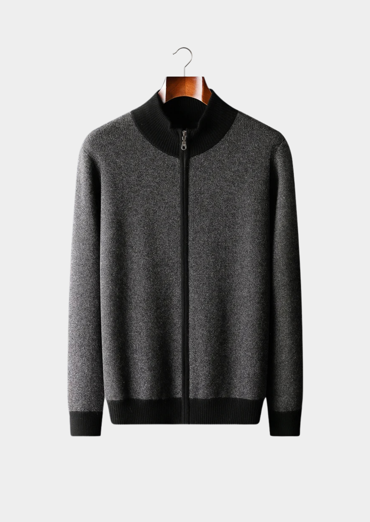 Belmont Cashmere Jacquard Zip Cardigan
