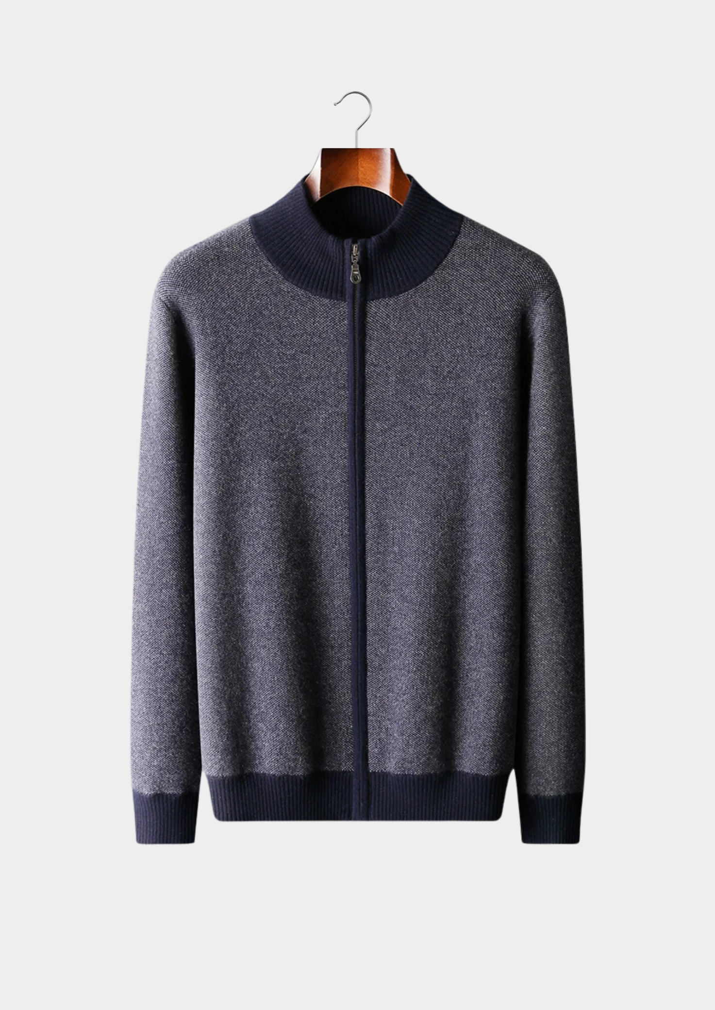 Belmont Cashmere Jacquard Zip Cardigan