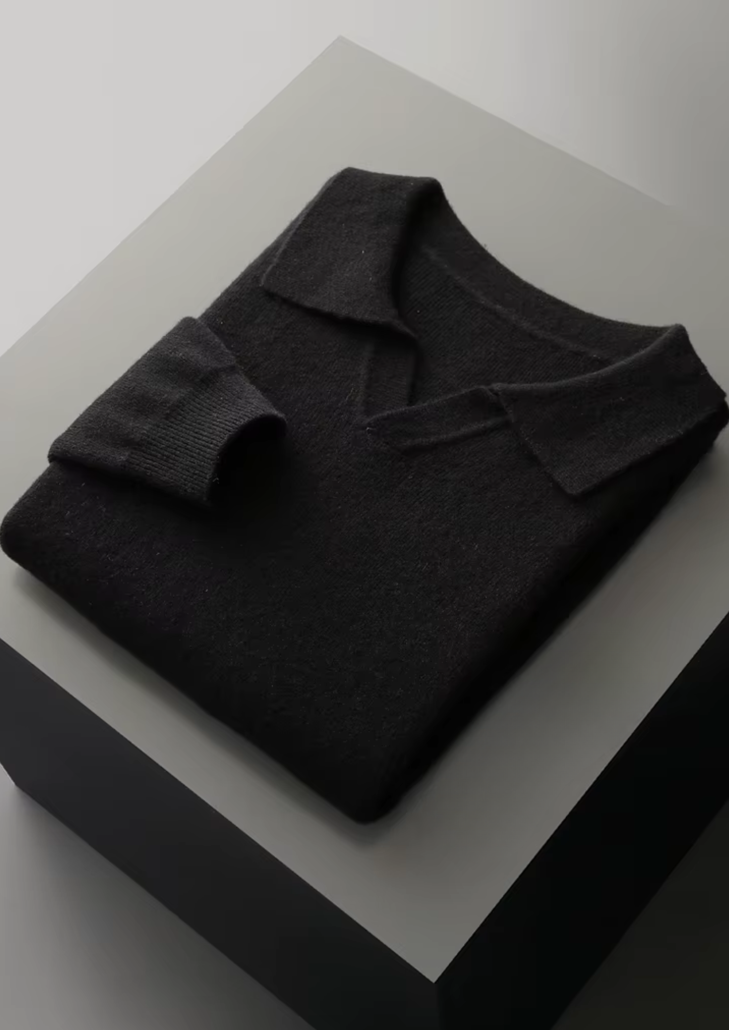 BELMONT WOOL RIBBED BUTTONLESS POLO
