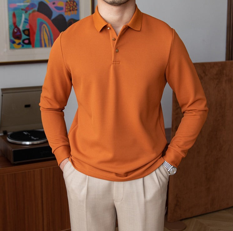 Belmont Knit Cotton Blend Long Sleeve Polo
