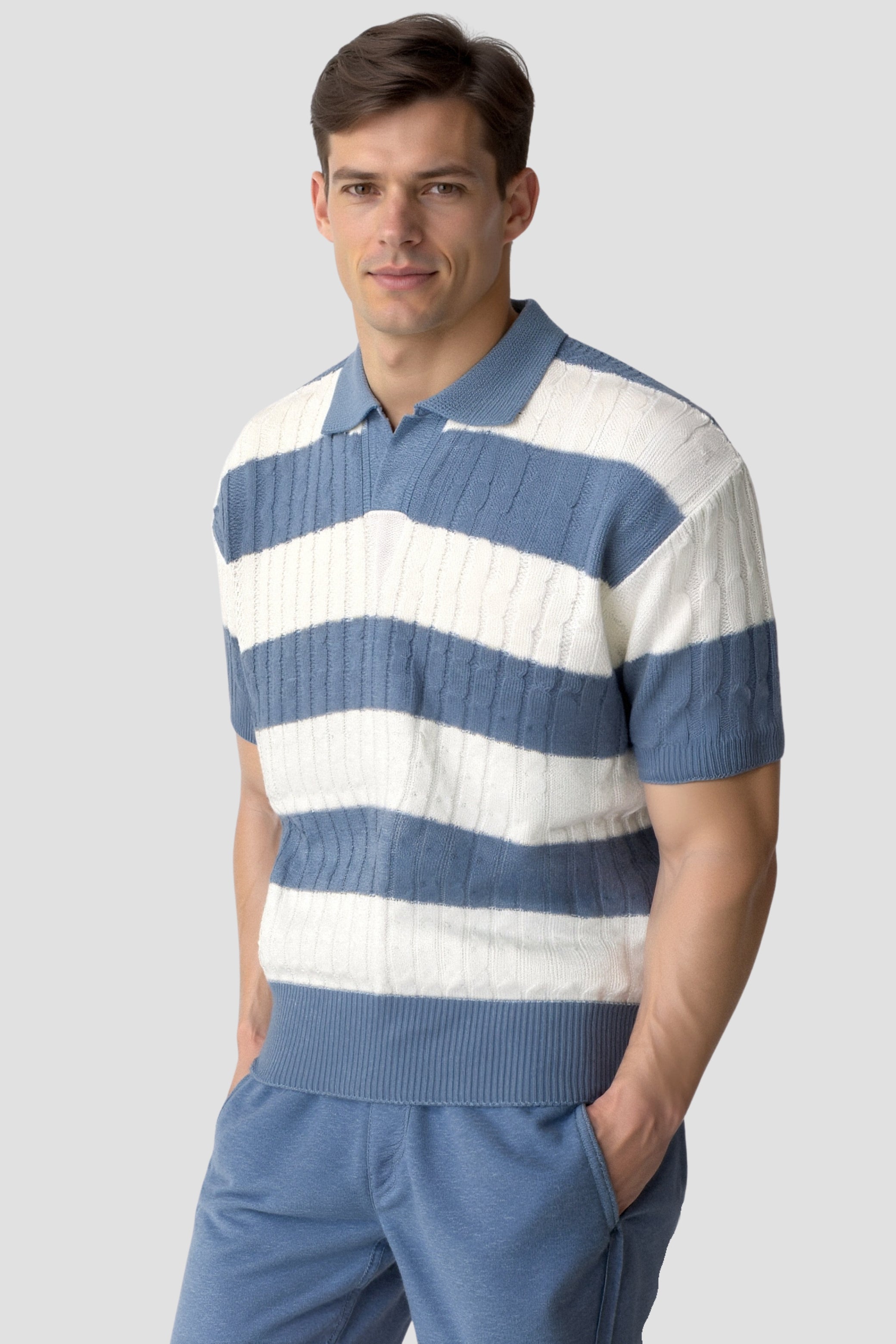 BELMONT White Stripe Polo