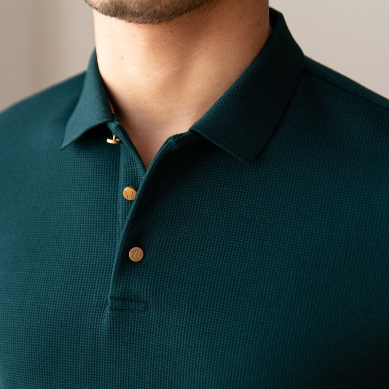 Belmont Knit Cotton Blend Long Sleeve Polo