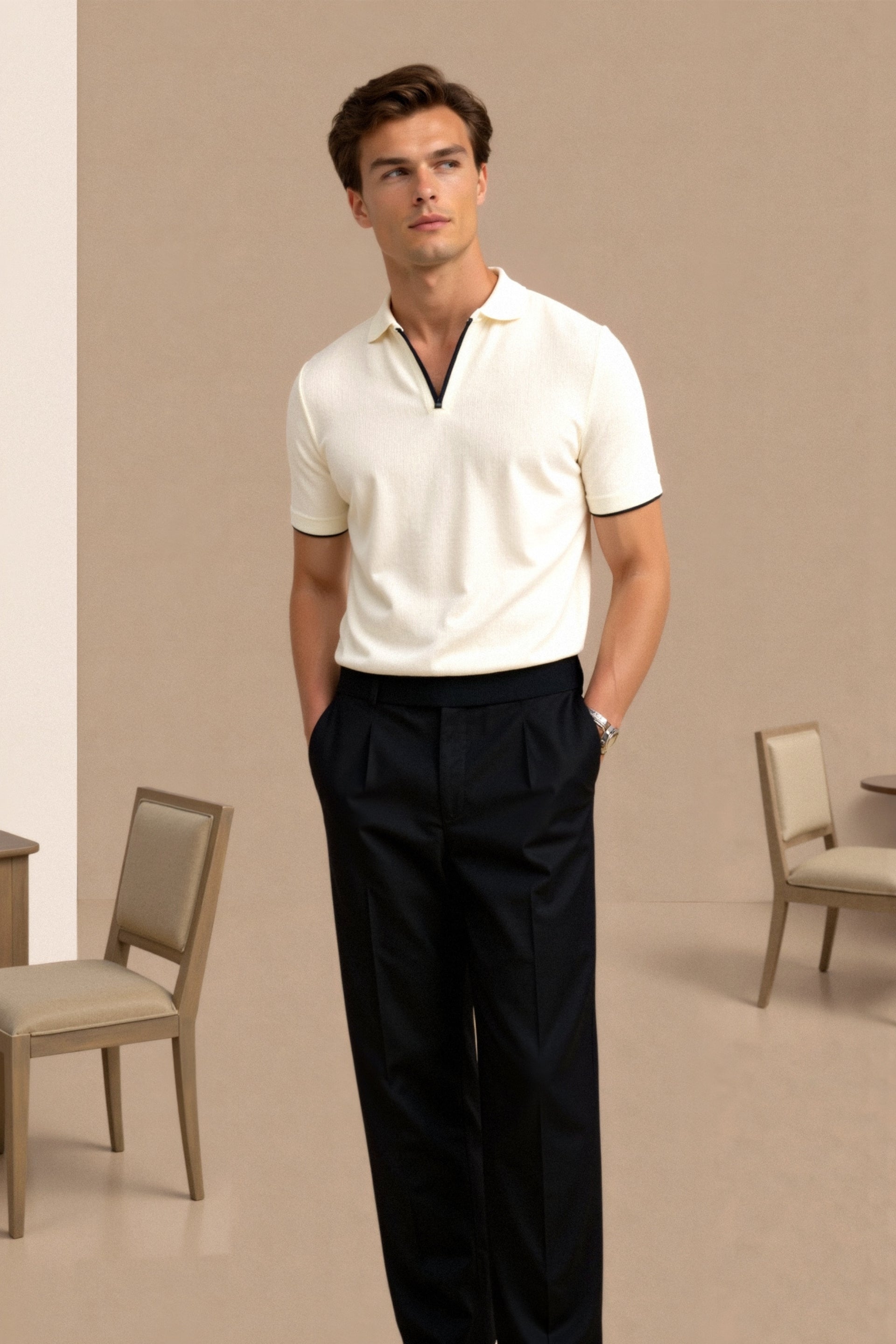 BELMONT Contrast Slim Fitted Polo