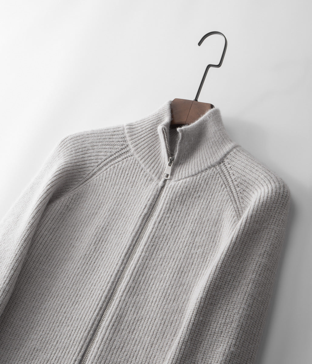 Belmont 100% Wool Zip Cardigan