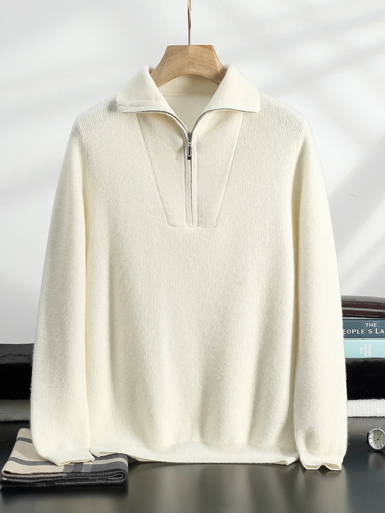 Belmont Cashmere Half Zip Sweater