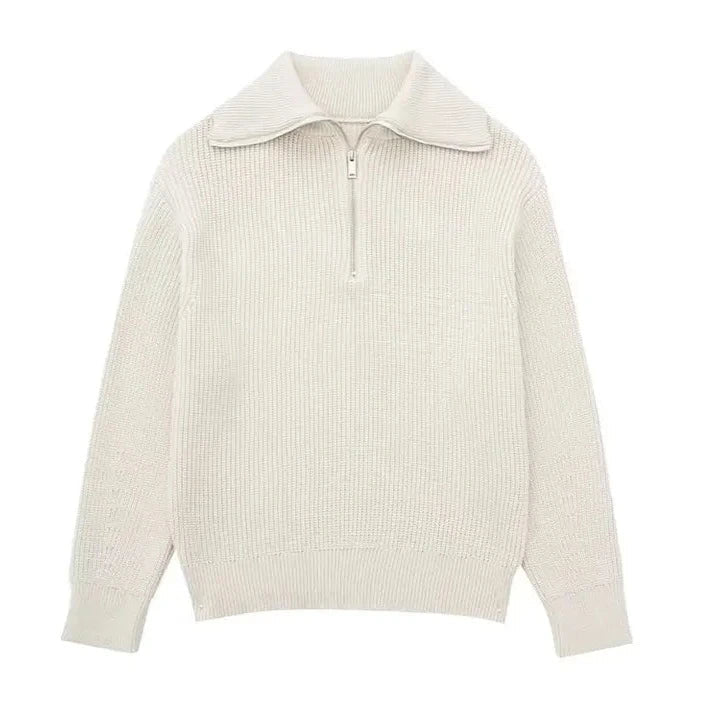 Belmont Striped Zip Up Sweater