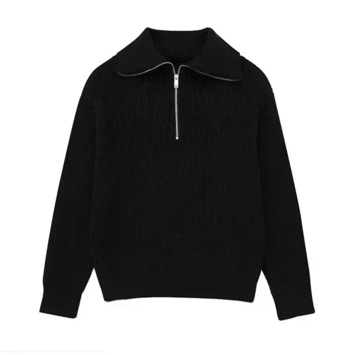 Belmont Striped Zip Up Sweater