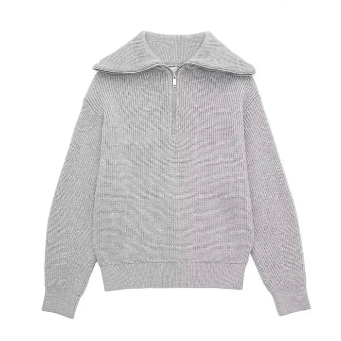 Belmont Striped Zip Up Sweater