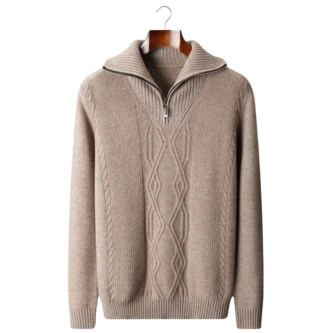 BELMONT WOOL QUARTER ZIP SWEATER