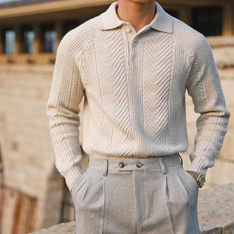 Belmont Patten Knitted Long Sleeve Polo Shirt