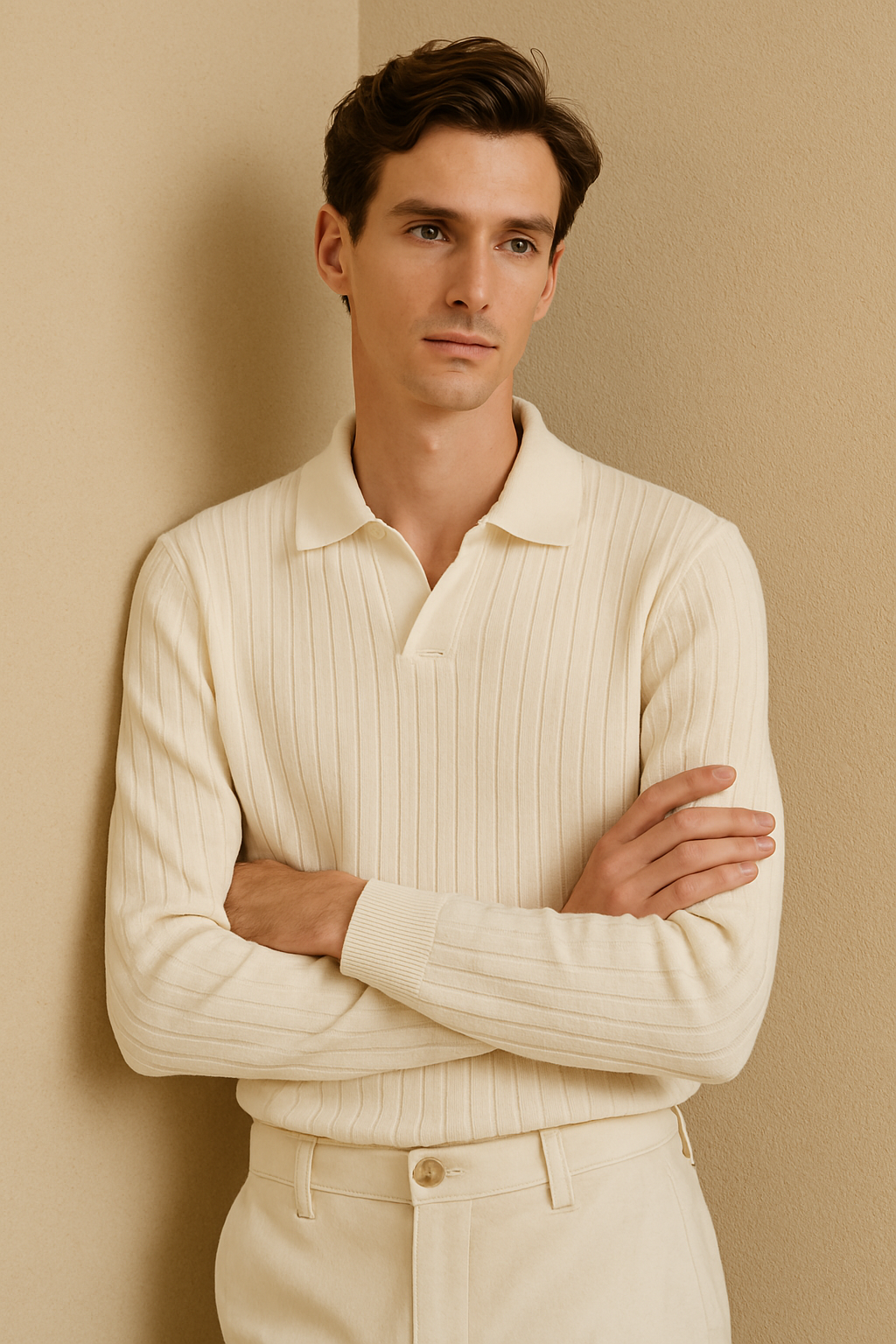 Belmont Striped Long Sleeve Polo